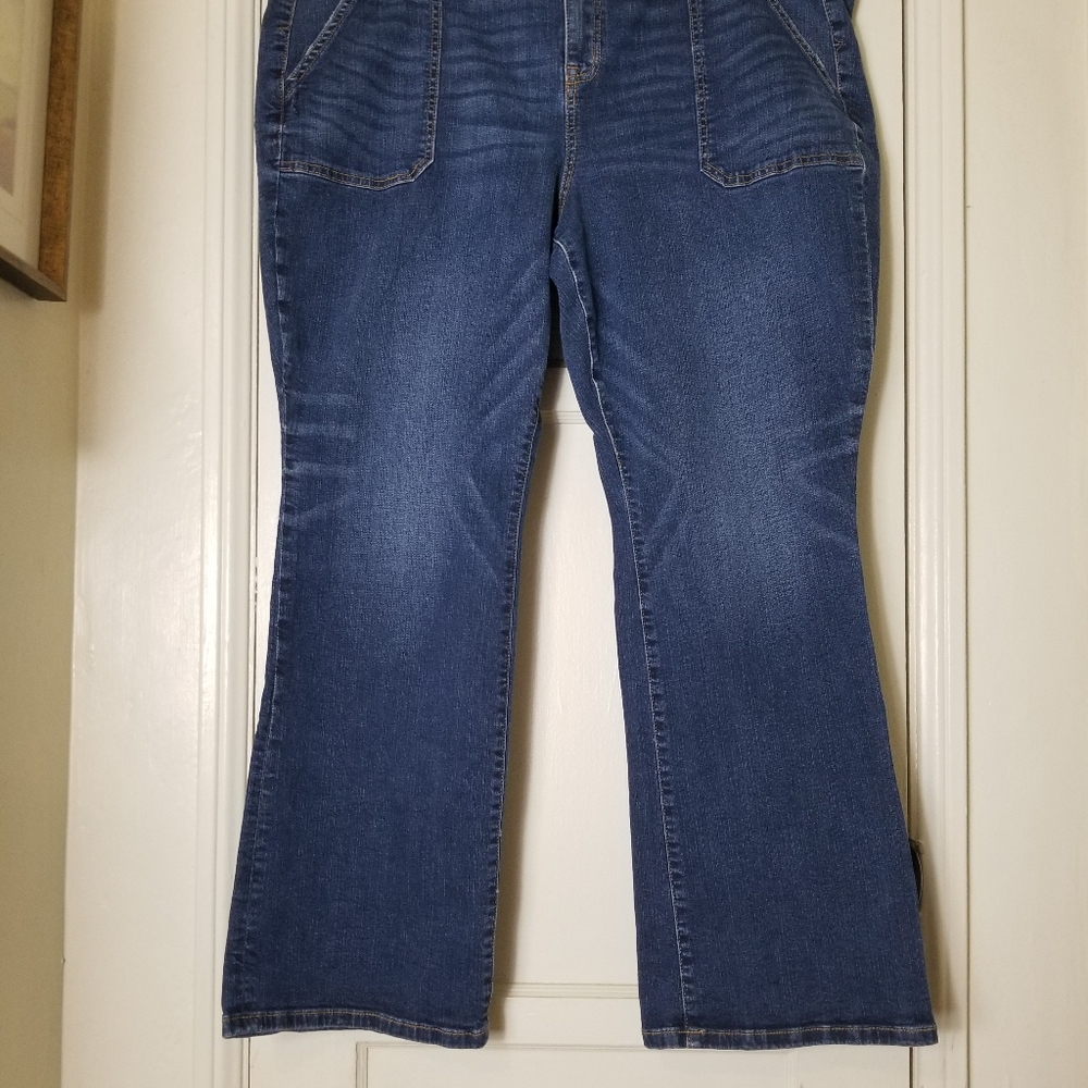 TORRID 22 S SLIM BOOT blue stretch boot denim jeans - Picture 2 of 9